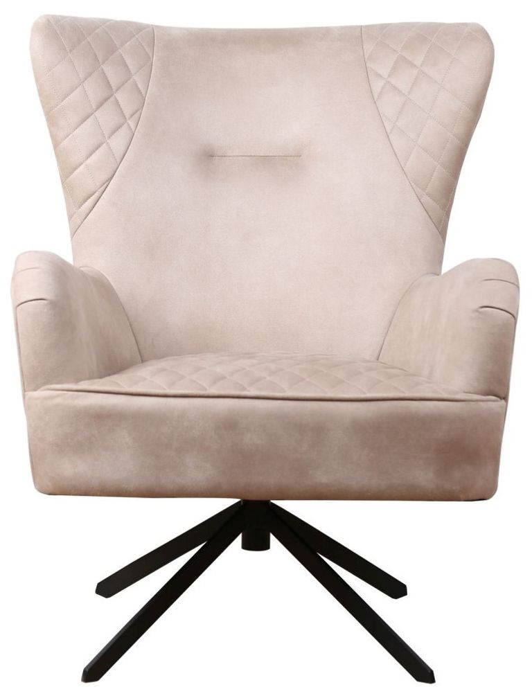 Salinas Oyster Natural Fabric Swivel Armchair