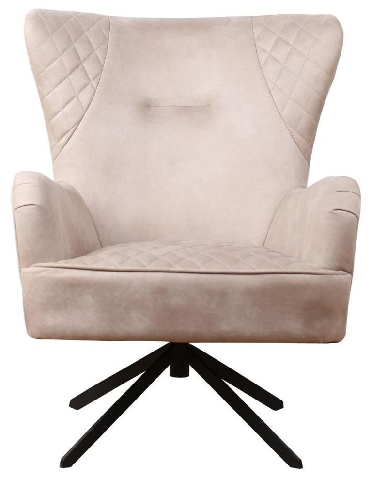 Salinas Oyster Natural Fabric Swivel Armchair