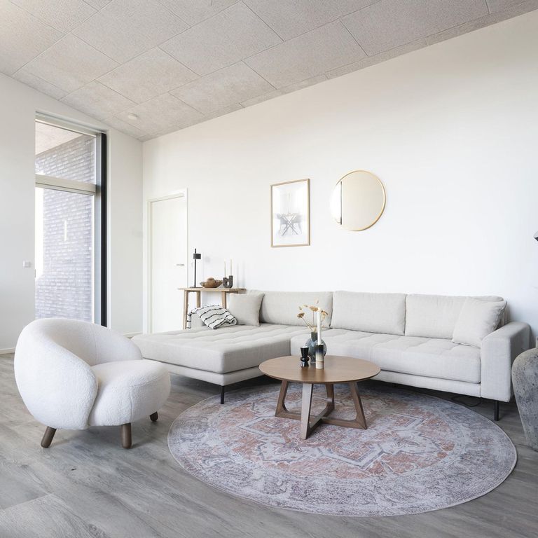 Savona Lounge Chair - White - Faux Lambskin