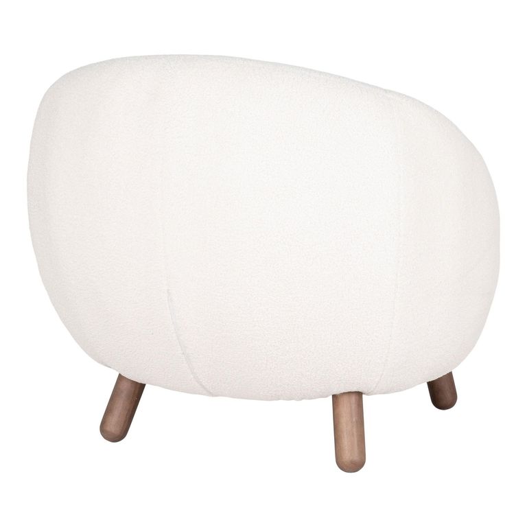 Savona Lounge Chair - White - Faux Lambskin