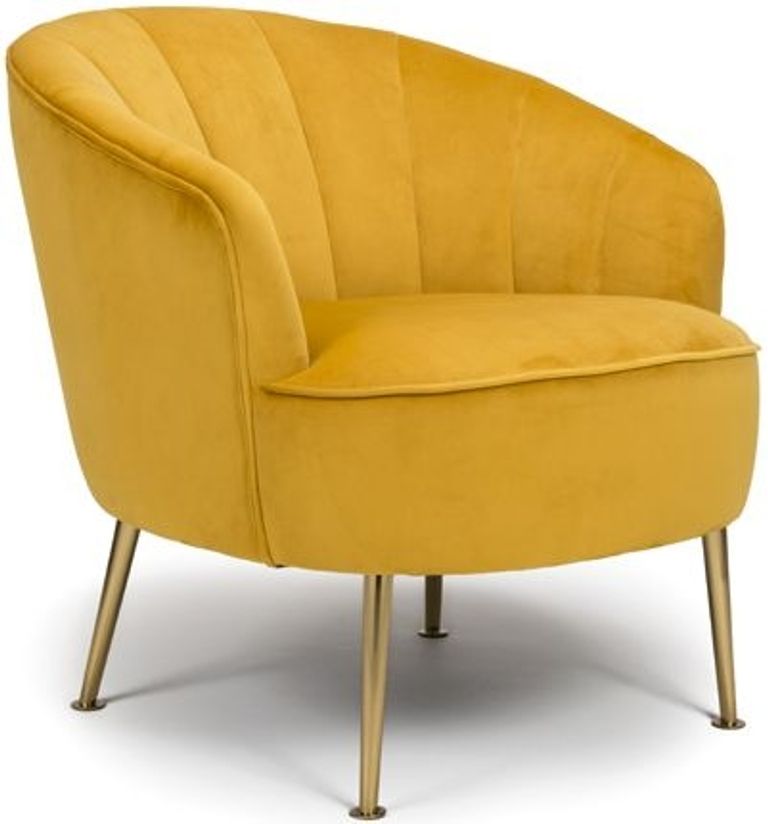 Stella Accent Chair - Yellow Fabric