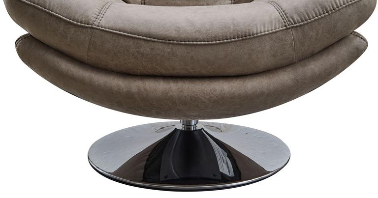 Vento Light Grey Fabric Swivel Chair and Footstool