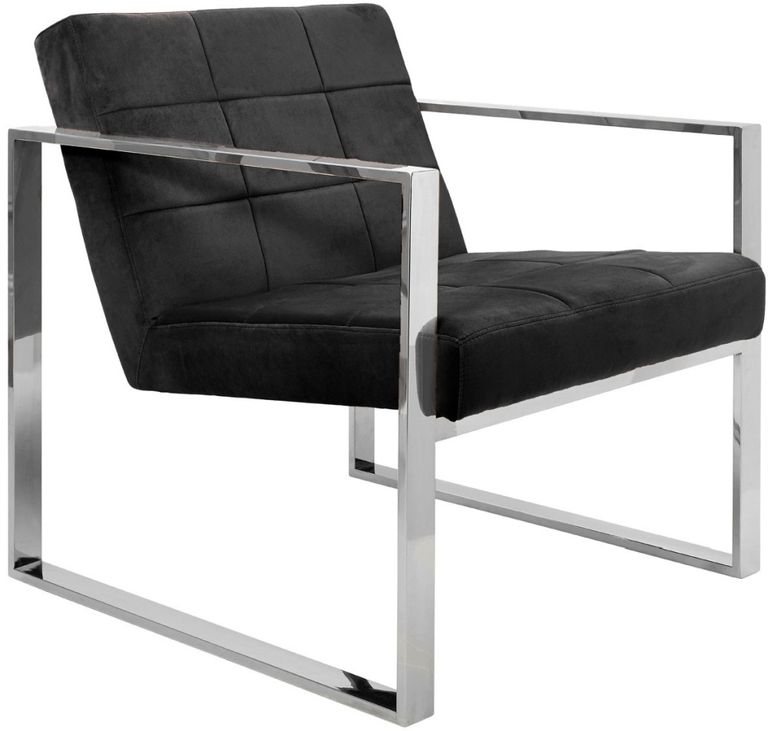 Vogue Cocktail Armchair - Black Velvet Fabric