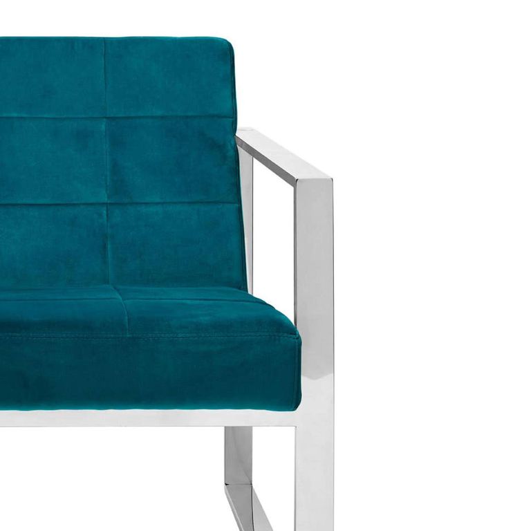 Vogue Cocktail Armchair - Teal Velvet Fabric