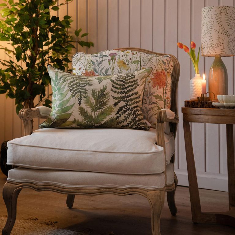 Delamere Florence Armchair - Oak and Linen - Printed