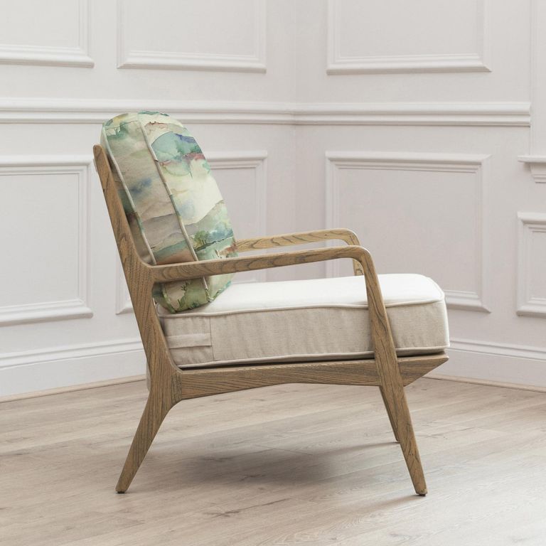 Russet Idris Armchair - Shores Linen - Printed