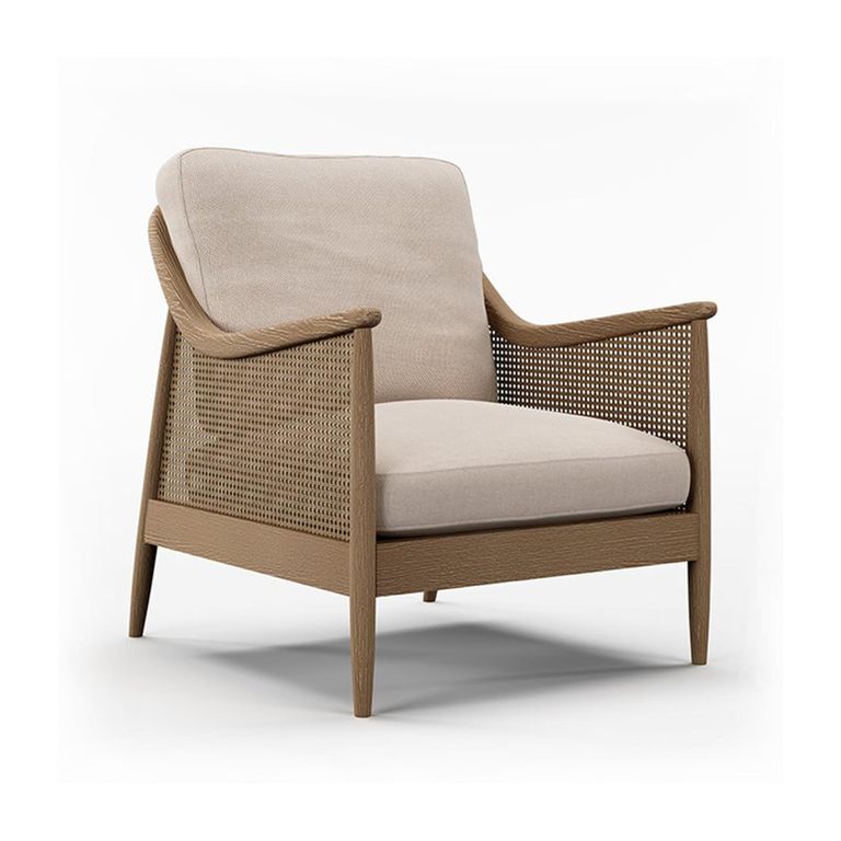 Winnie Armchair - Natural Fabric and Rattan