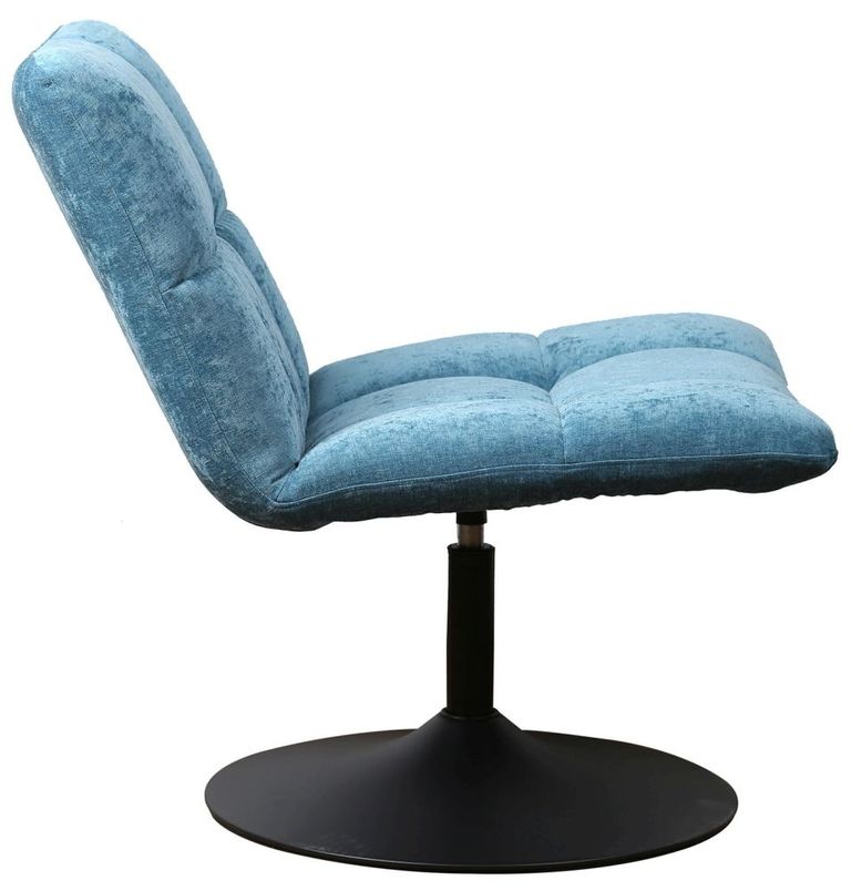 Yerevan Blue Chenille Fabric Swivel Chair