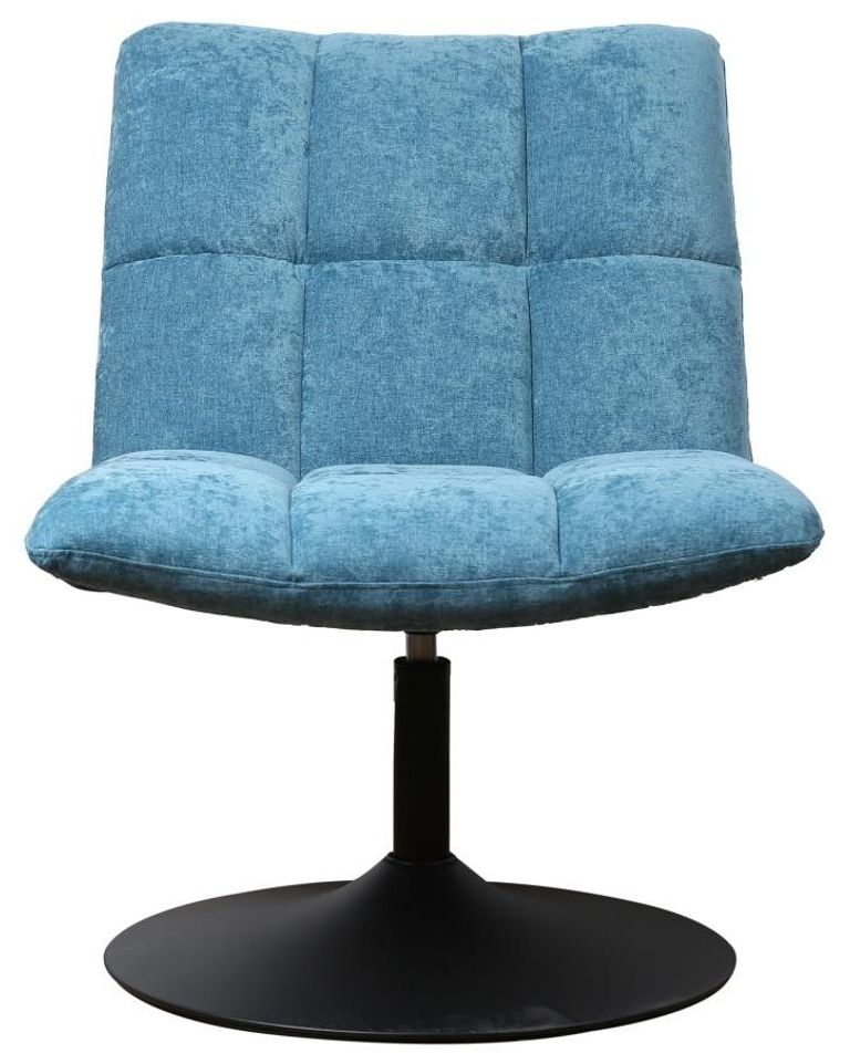 Yerevan Blue Chenille Fabric Swivel Chair