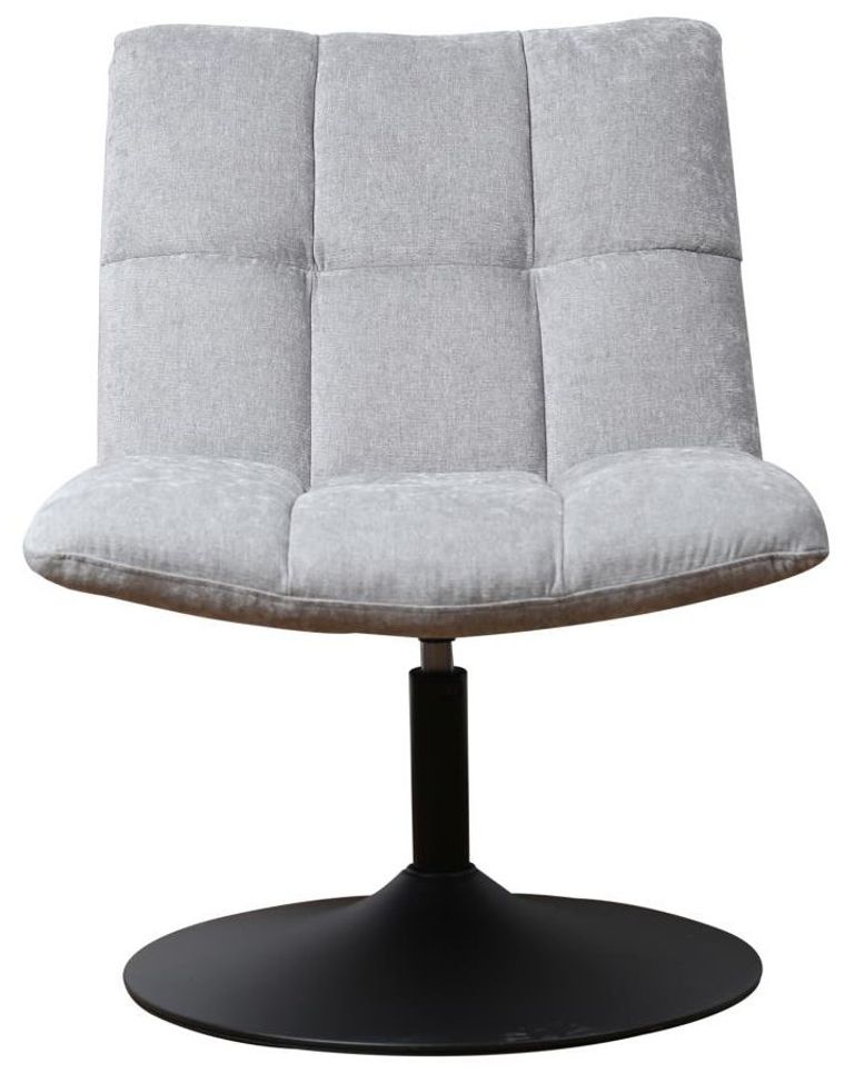 Yerevan Grey Chenille Fabric Swivel Chair