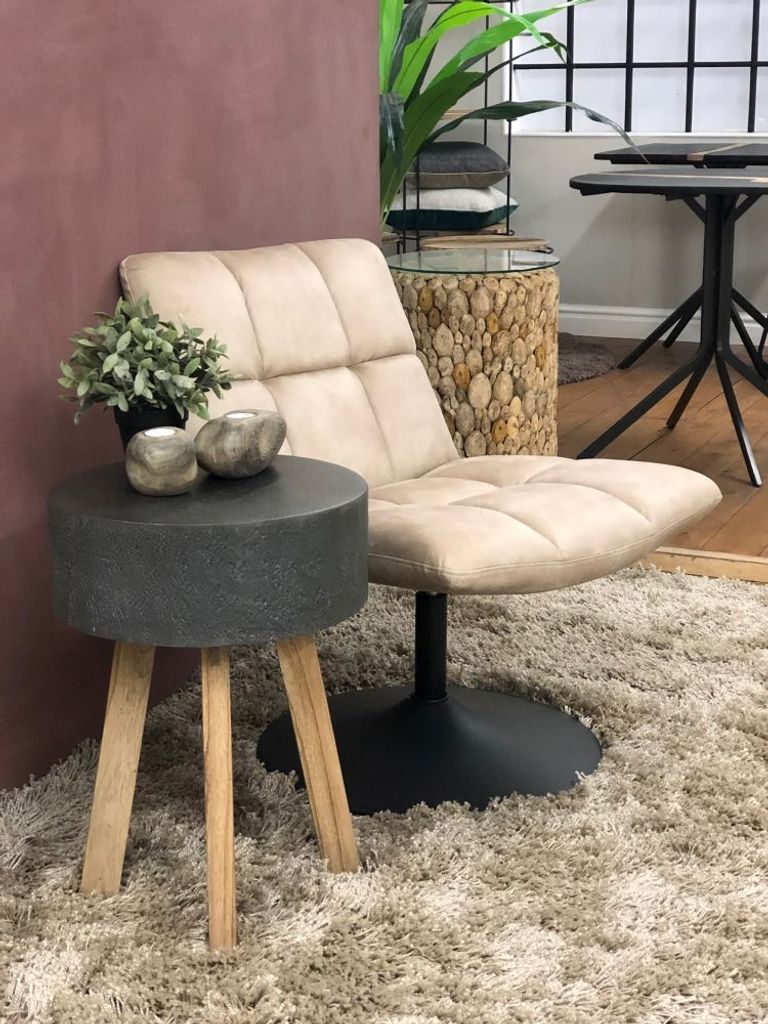 Yerevan Natural Fabric Swivel Chair