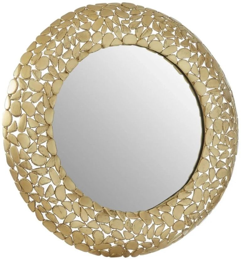 Templar Wall Mirror - Round - Brass Pebble