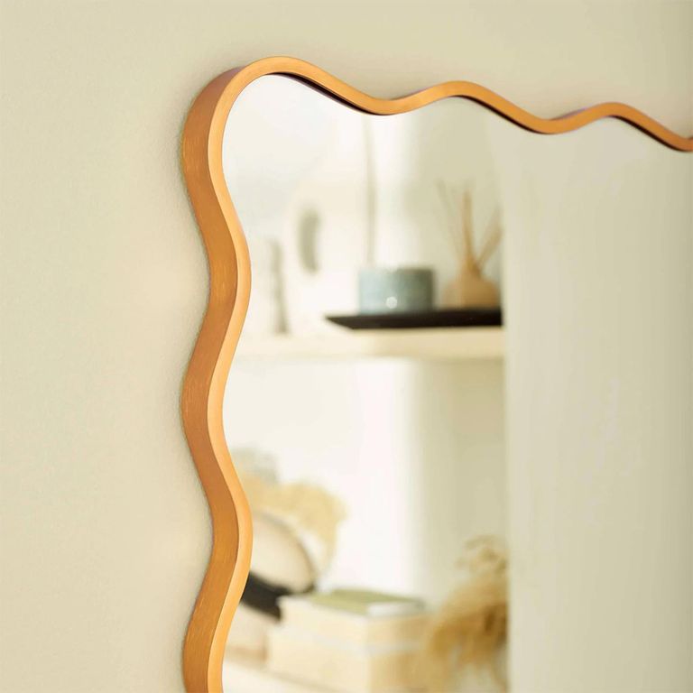 Stevie Wall Mirror - Wave Edge - Gold - Metal - 61.5cm x 91.5cm