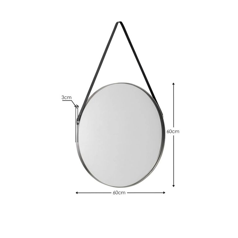 Opera Hanging Mirror - Round - Silver