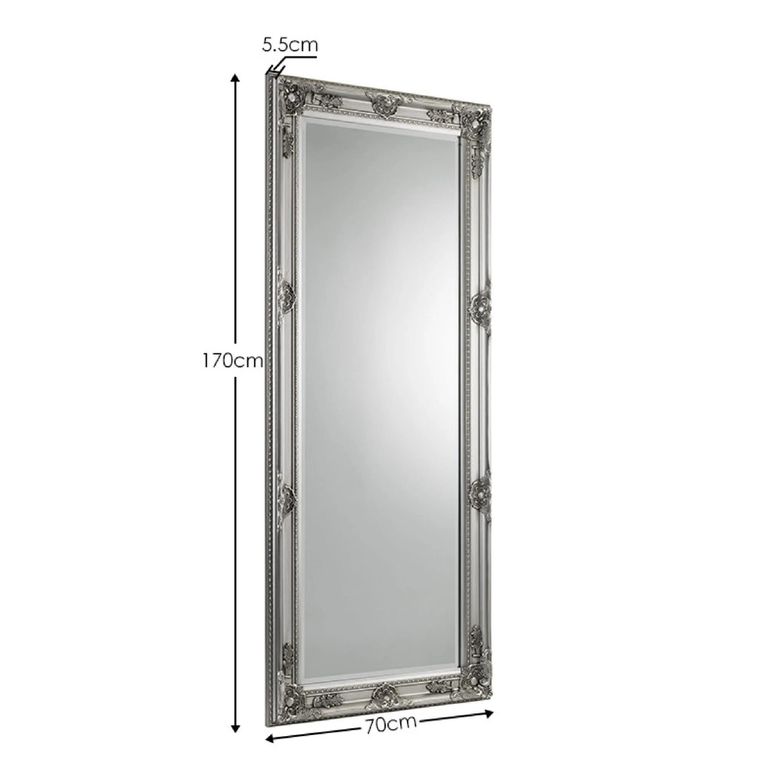 Palais Tall Leaner Mirror - Rectangular - Pewter