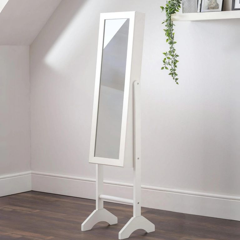 Prima Jewellery Mirror - 1 Door - White
