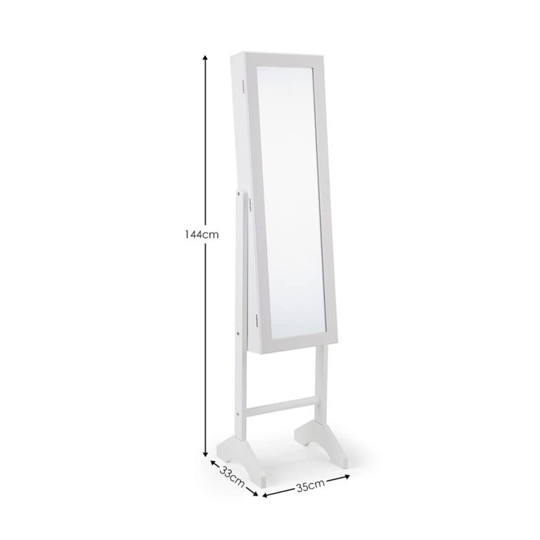 Prima Jewellery Mirror - 1 Door - White