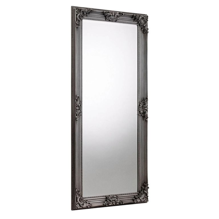 Rococo Leaner Mirror - Rectangular - Pewter