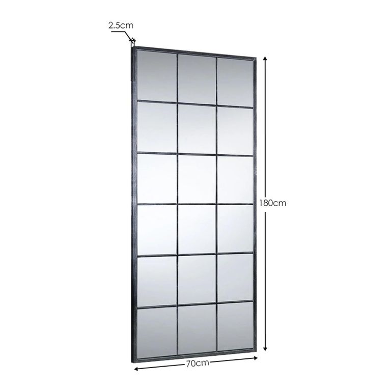 Somma Window Mirror - Rectangular - Pewter