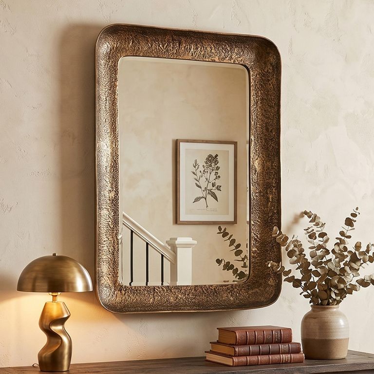 Loan Curved Wall Mirror - Antique Brass - Aluminium - 120cm x 80cm