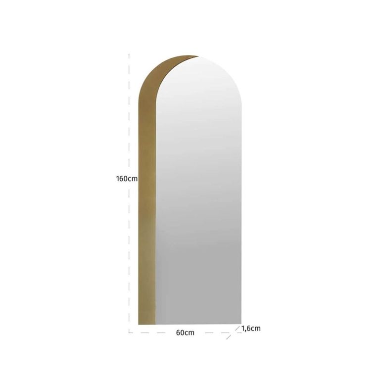 Draven Wall Mirror - Arch - Champagne Gold - 60cm x 160cm