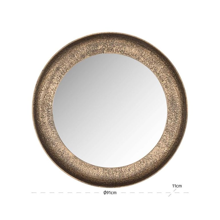 Laraya Wall Mirror - Round - Gold - Aluminium - 91cm x 11cm