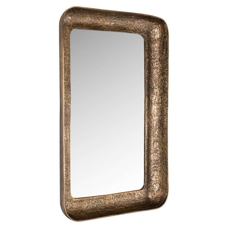 Loan Curved Wall Mirror - Antique Brass - Aluminium - 120cm x 80cm