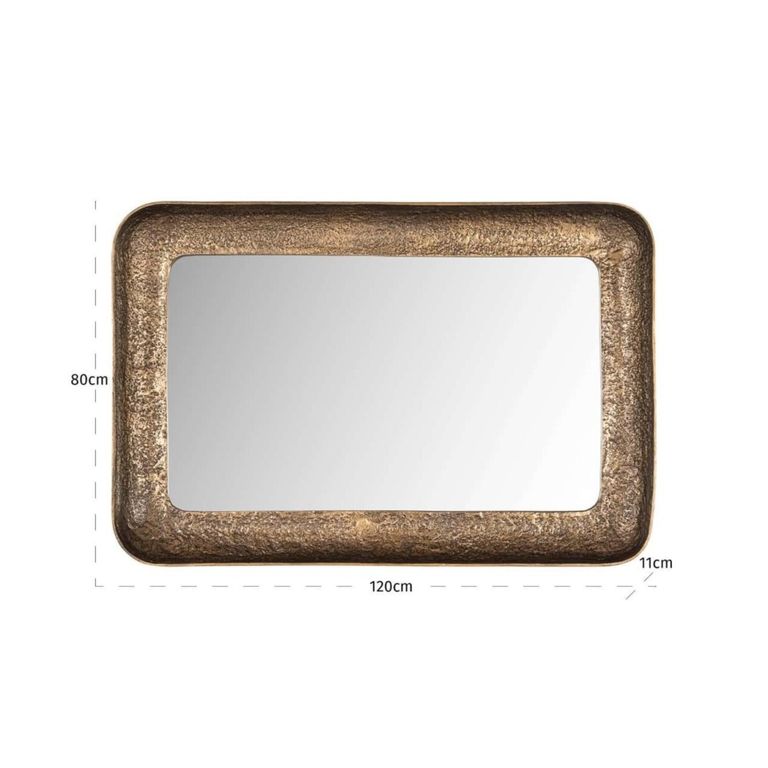 Loan Curved Wall Mirror - Antique Brass - Aluminium - 120cm x 80cm
