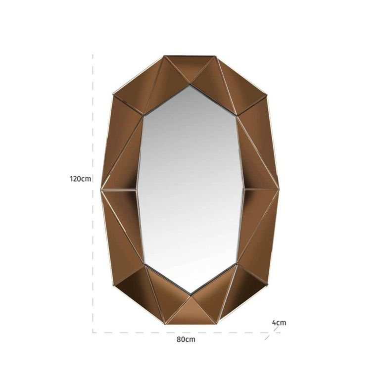 Jaloe Wall Mirror - Octagonal - Bronze - 80cm x 120cm