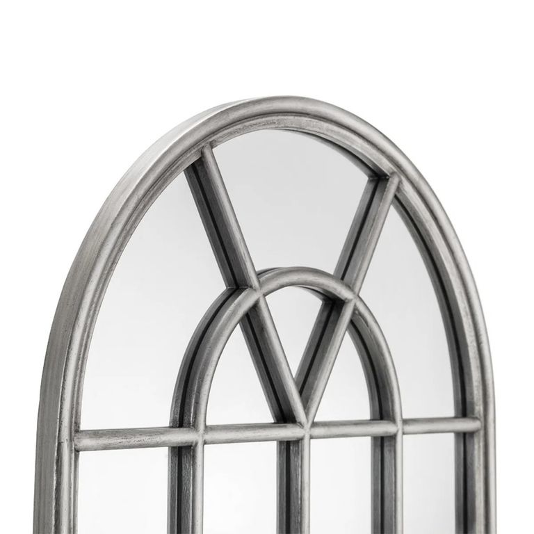 Opus Window Mirror - Arch - Pewter Effect - Wood - 60cm x 90cm