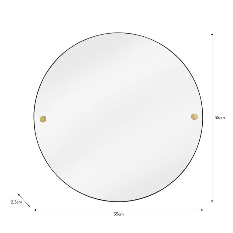 Adelphi Round Wall Mirror Black