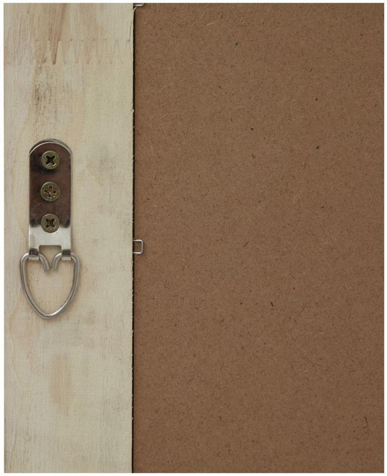 Antique Brown Washed Wood Large Window Mirror