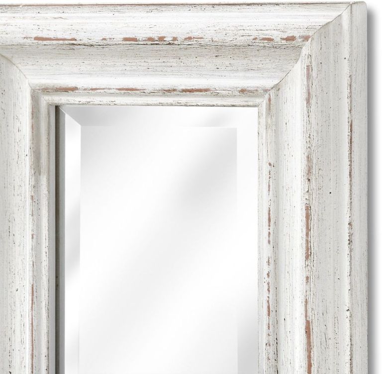 Antique White Rectangular Wall Mirror - 19cm x 135cm