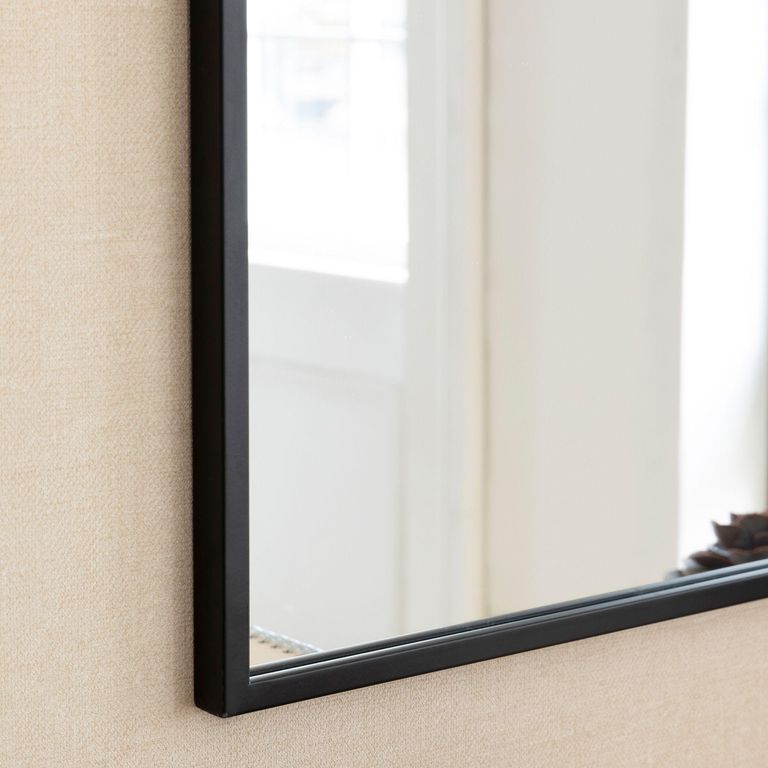 Avening Square Wall Mirror 90x90cm Black