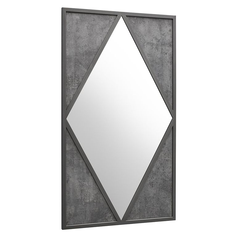Renzo Zinc & Dark Grey Wall Mirror - Rectangular