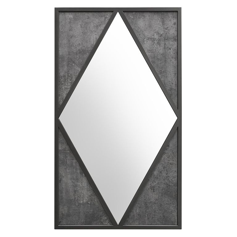 Renzo Zinc & Dark Grey Wall Mirror - Rectangular