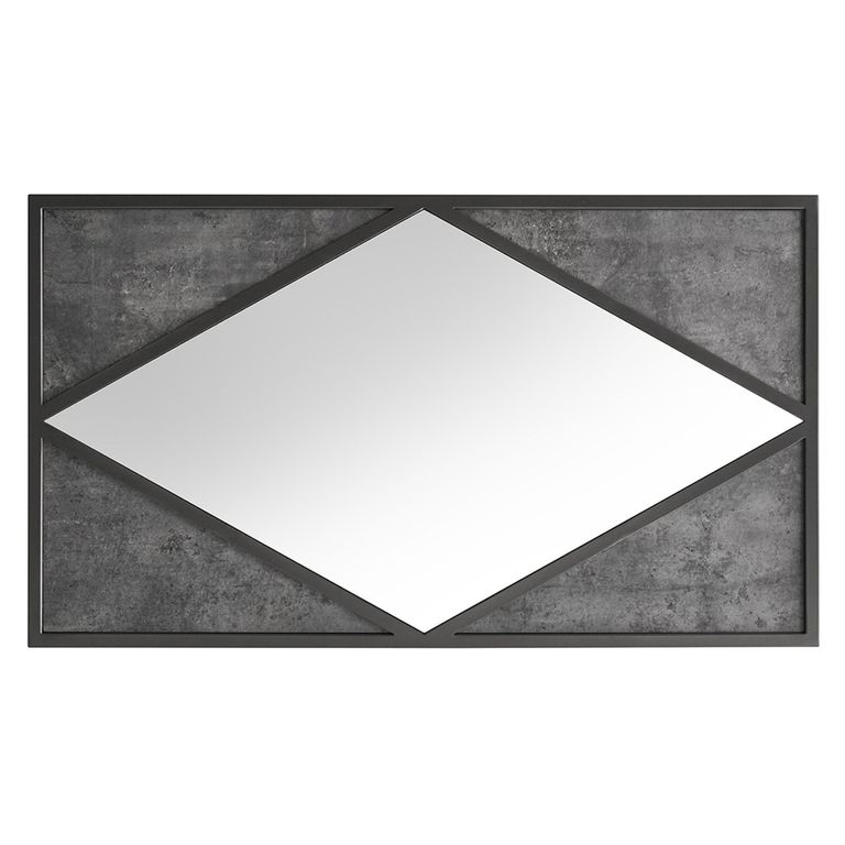 Renzo Zinc & Dark Grey Wall Mirror - Rectangular