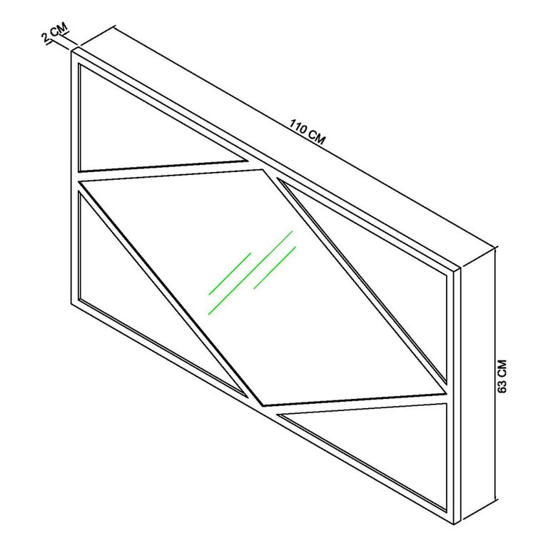 Renzo Zinc & Dark Grey Wall Mirror - Rectangular