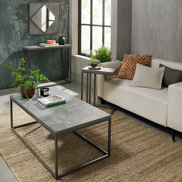 Renzo Zinc & Dark Grey Wall Mirror - Square