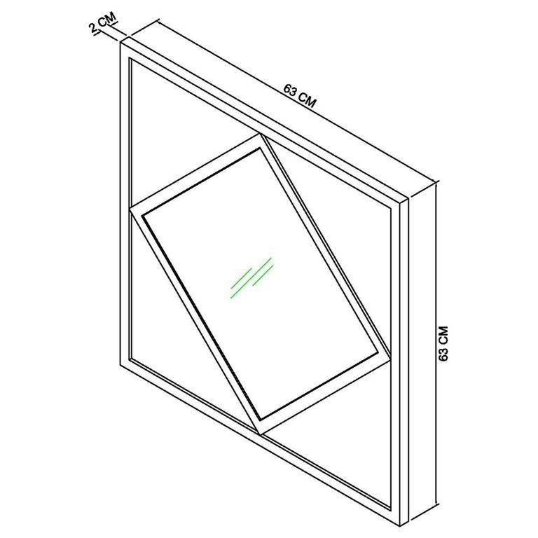 Renzo Zinc & Dark Grey Wall Mirror - Square