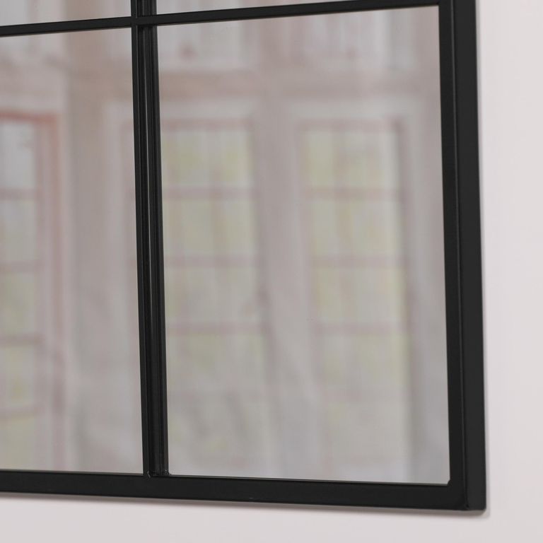 Window Mirror - Black Metal - Square - 60cm x 60cm