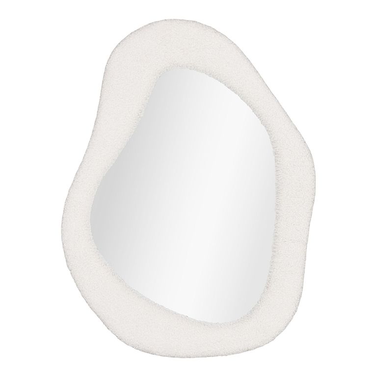 Bosa Mirror - Abstract - Wall - White Boucle Fabric Frame - 46cm x 61cm