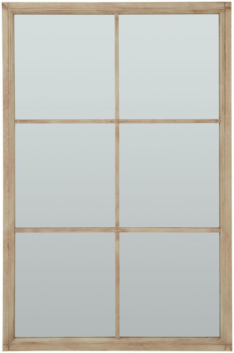 Brown Wood XL Window Mirror