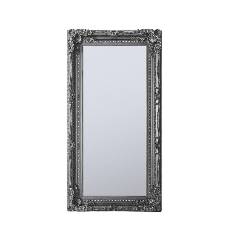 Clearance - Carved Louis Silver Leaner Rectangular Mirror - 89.5cm x 175.5cm - A216