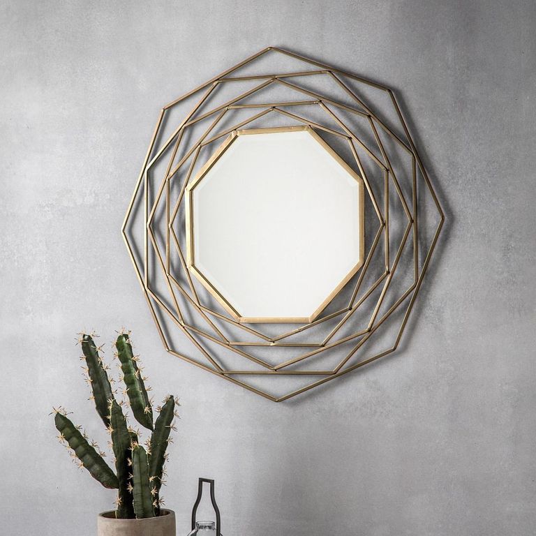 Clearance - Estella Gold Octagon Mirror - 91cm x 91cm - A203
