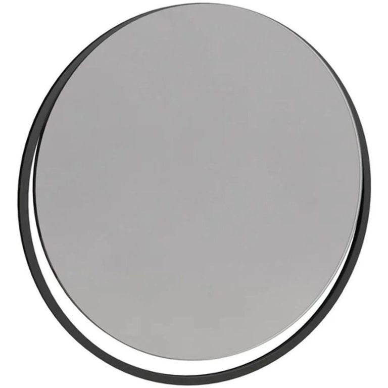 Clearance - Gillmore Space Federico Black Metal Frame Round Wall Mirror - FSS12617