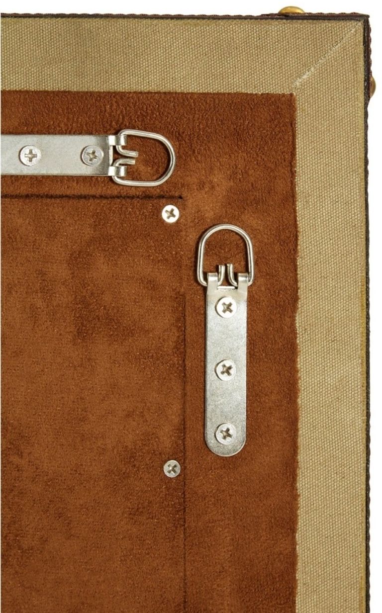 Columbus Wall Mirror - Canvas with Leather Trim