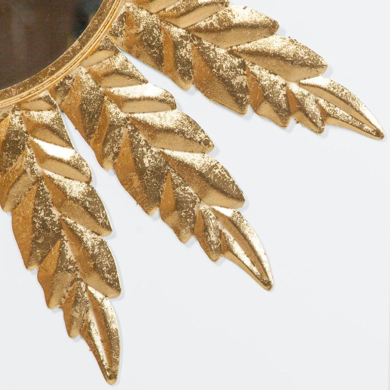 Flower Wall Mirror - Gold - Round - Metal - 76cm x 76cm