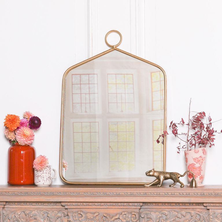 Hook Wall Mirror - Gold - 48cm x 69cm