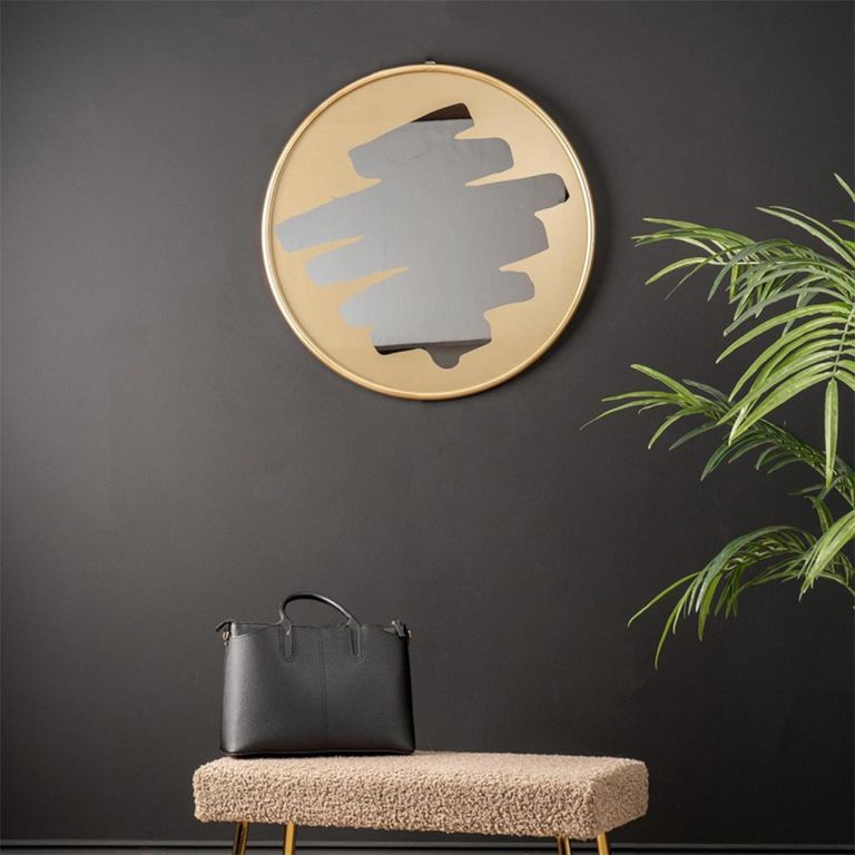 Wall Mirror - Round - Gold Metal - 70.5cm x 70.5cm